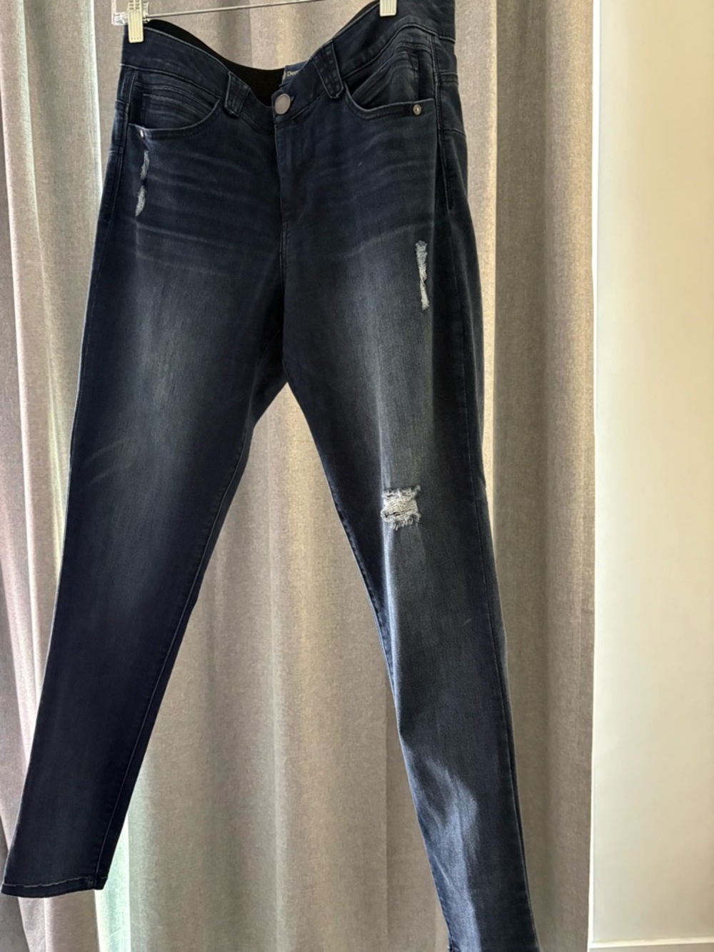 Democracy Dark Indigo Skinny Jeans with Light Distressing